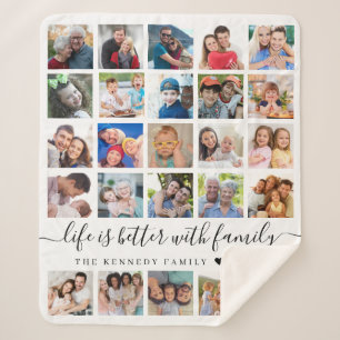 Couverture Sherpa Simple 25 Photo Collage Quote de vie Nom de famill