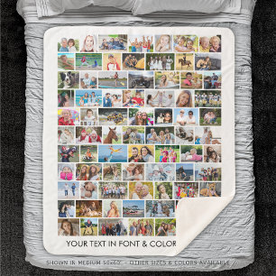 Couverture Sherpa Simple 77 Multiforme Photo Collage de votre couleu