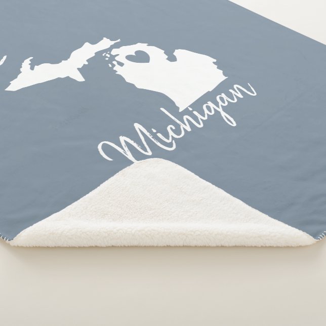 Couverture Sherpa Simple Ardoise Bleue Michigan Accueil Carte de l'É (3/4)