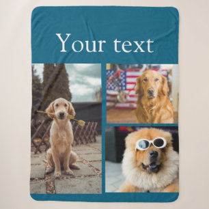 Couverture Sherpa Simple coloré animal ajouter nom photo collage