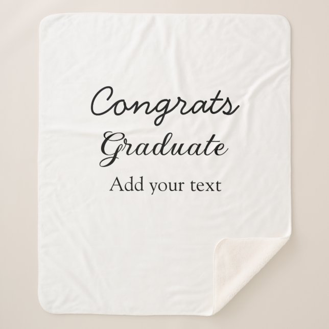 Couverture Sherpa Simple congratulation graduation add your (Devant)