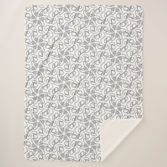 Couverture Sherpa simple et élégant noir et blanc Sherpa Blanket (Devant)