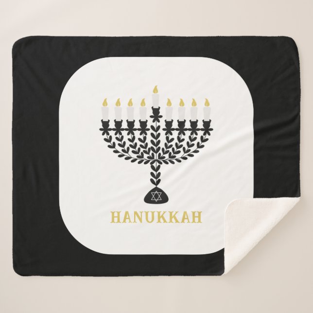Couverture Sherpa Simple Festival des lumières Menorah Hanoukka (Devant (Horizontal))