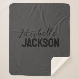Couverture Sherpa Simple minimaliste Moderne Votre Nom Message