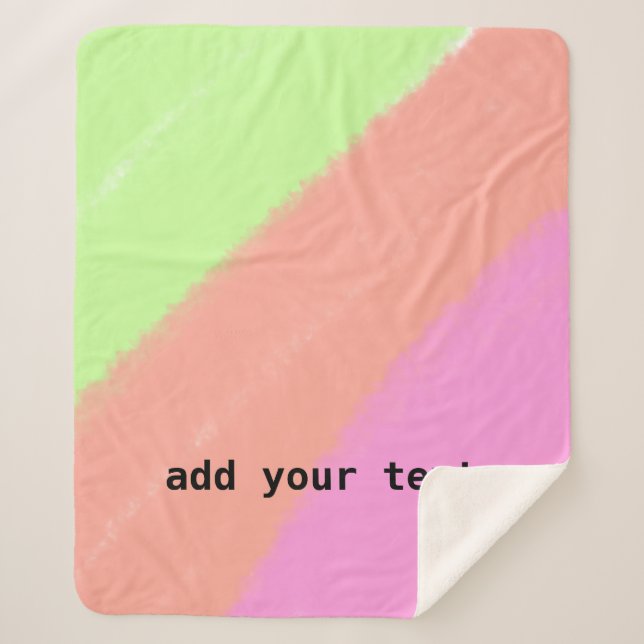 Couverture Sherpa simple minimum ajouter votre texte monogramme phot (Devant)