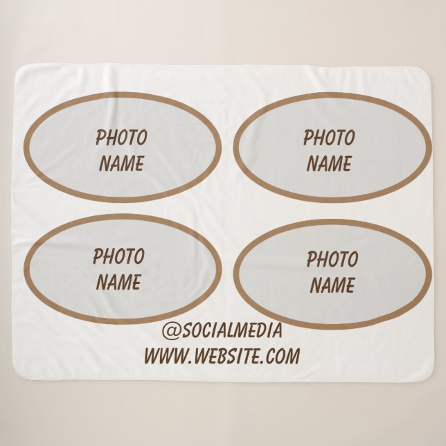 Couverture Sherpa simple minimum ajouter votre texte nom monogramme  (Devant (Horizontal))