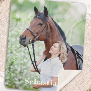 Couverture Sherpa Simple Moderne Chic Personnalisé Animaux de Compag