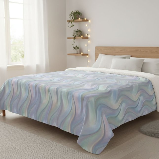 Couverture Sherpa Simple Pastel Waves Modern Blanket - For Her  (Créateur téléchargé)