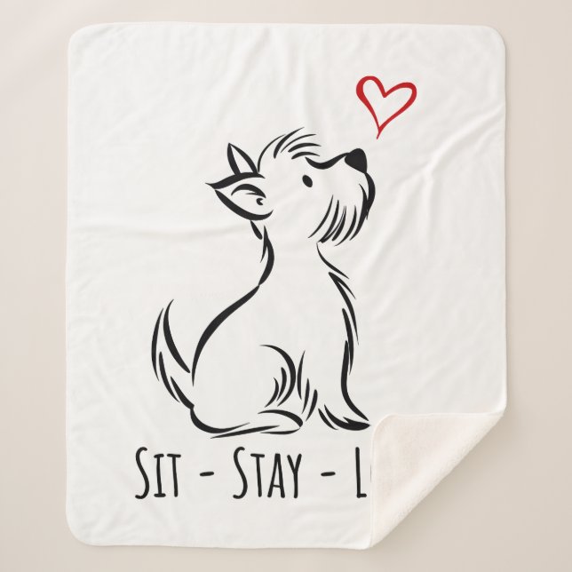 Couverture Sherpa Sit-Stay-Love Westie (Devant)