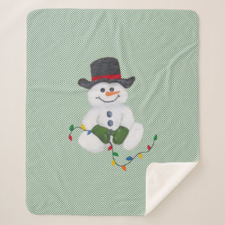 Couverture Sherpa Sitting Snowman