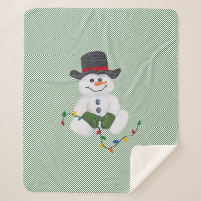 Couverture Sherpa Sitting Snowman (Devant)