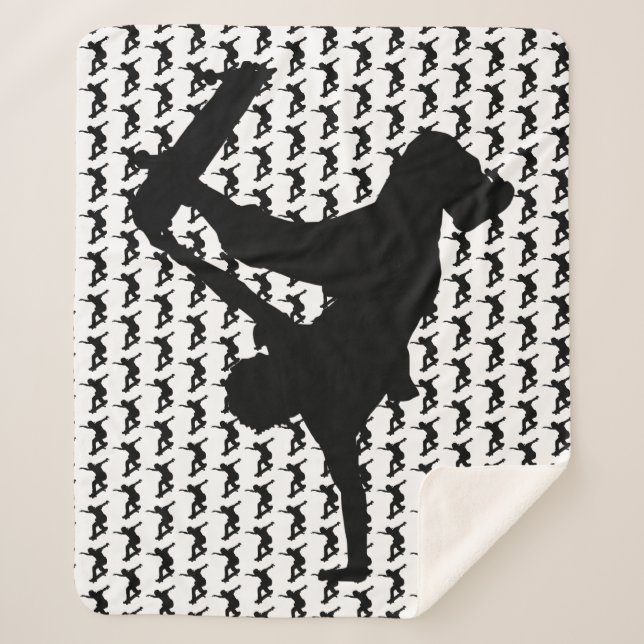 Couverture Sherpa Skateboard Skateboard Skateboard Silhouette (Devant)