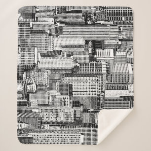 Couverture Sherpa Skyscraper City Texture Isométrique sans fil