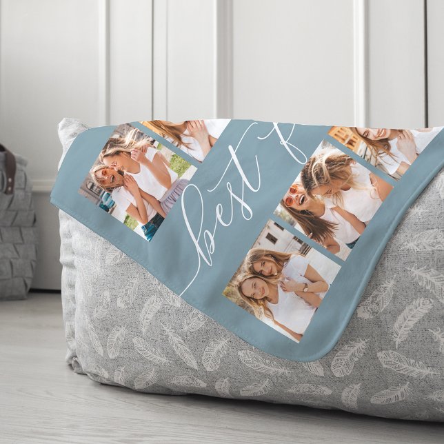 Couverture Sherpa Slate | Best Friends Photo Collage (Créateur téléchargé)