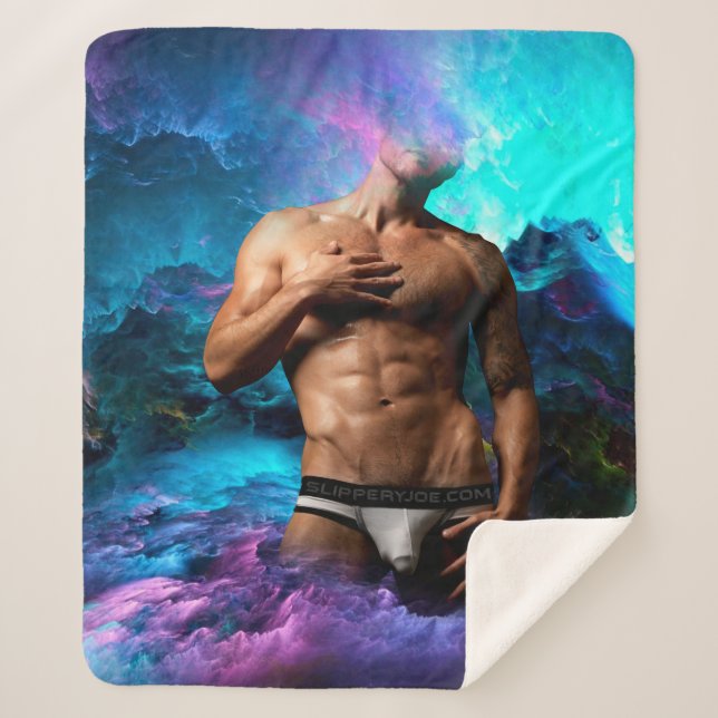 Couverture Sherpa SlipperyJoe homme musclé sous-vêtements bulle dyna (Devant)