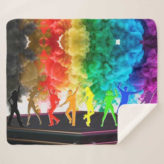 Couverture Sherpa SlipperyJoe's Dancing Pride Shadows cadeaux gay ar (Devant (Horizontal))