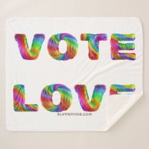 Couverture Sherpa SlipperyJoe's vote amour égalité cadeaux gay pride