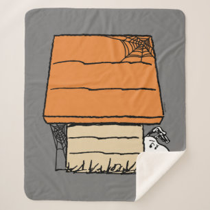Couverture Sherpa Snoopy Halloween Spider Web Doghouse