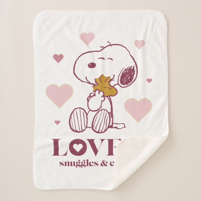 Couverture Sherpa Snoopy & Woodstock Love is Snuggles & Cuddles (Devant)