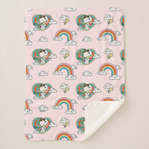 Couverture Sherpa Snoopy & Woodstock Rainbow Heart Motif