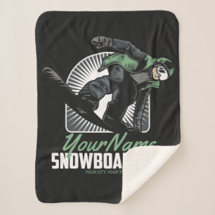 Couverture Sherpa Snowboard personnalisé Snow Boarder Shredding 