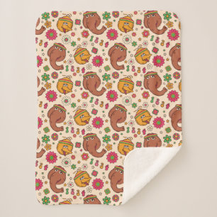 Couverture Sherpa Snuffleupagus et Big Bird Super Flower Motif