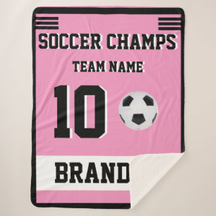 Couverture Sherpa Soccer SHERPA Blanket rose personnalisateur gol