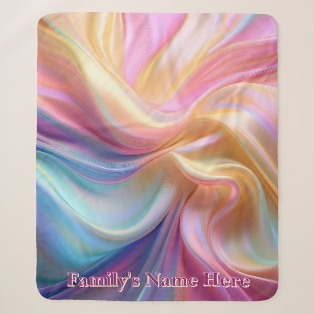 Couverture Sherpa Soie pastel colorée (Devant)