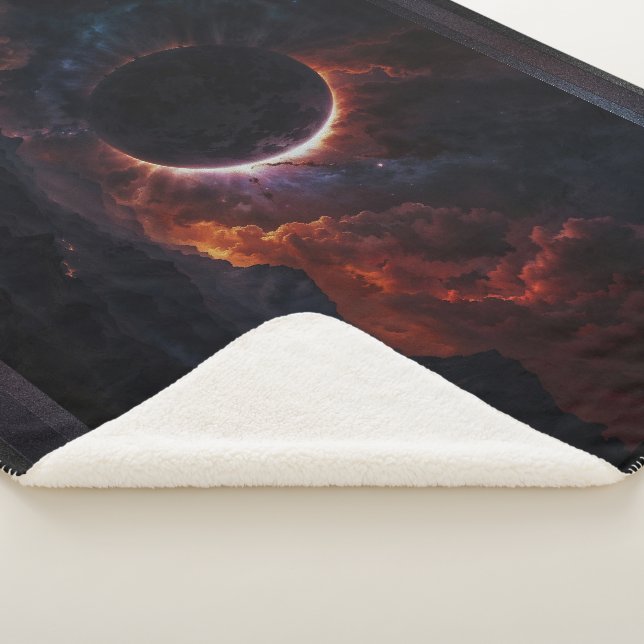 Couverture Sherpa Solar Eclipse Chef-d'oeuvre cosmique Xzendor7 Art  (3/4)
