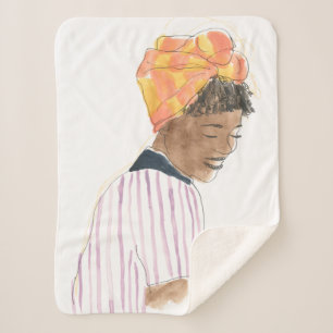Couverture Sherpa Sourire fort et beau de femme