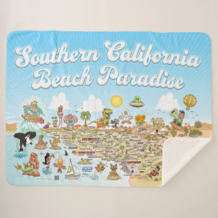 Couverture Sherpa Southern California Beach Paradise Fleece Blanket