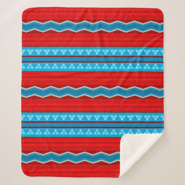Couverture Sherpa Southwest River Canyon Rouge et Turquoise moyen (Devant)