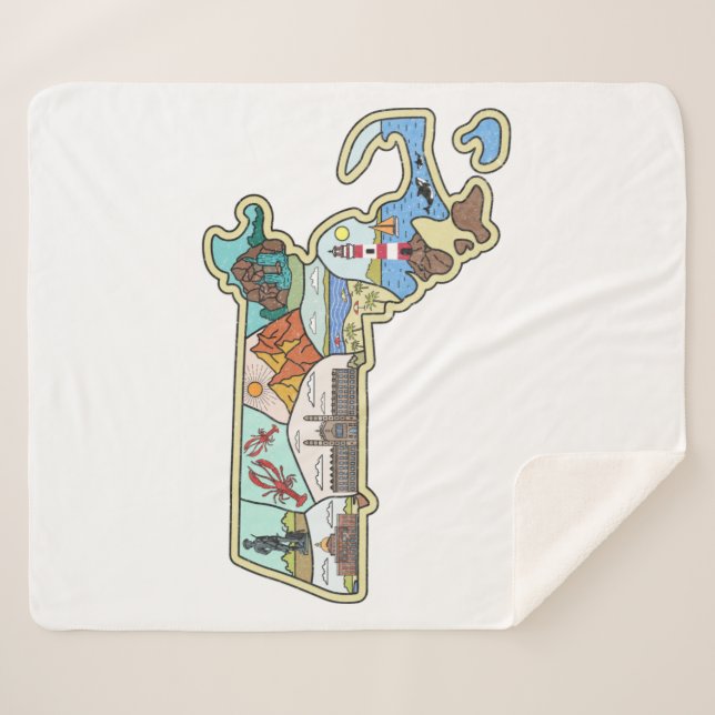 Couverture Sherpa Souvenir de Boston Cape Cod Salem (Devant (Horizontal))