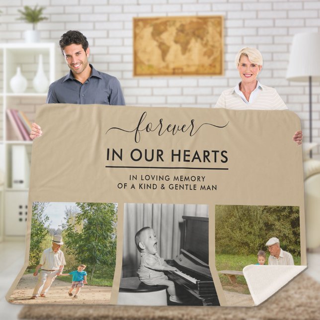 Couverture Sherpa Souvenir Photo Collage pour toujours dans les Coeu (Créateur téléchargé)