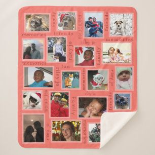 Couverture Sherpa Souvenirs Coral 20 Photo Collage Personnalisé