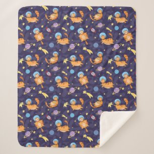 Couverture Sherpa Space Cats Sherpa Blanket