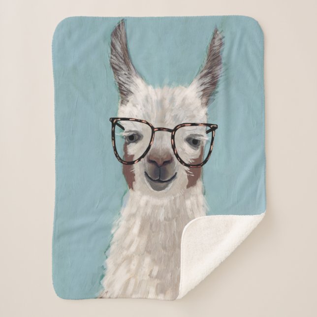 Couverture Sherpa Spécifications Llama - Lunettes surdimensionnées (Devant)