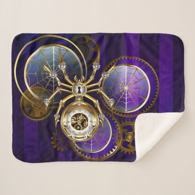 Couverture Sherpa Spider Steampunk sur Arrière - plan pourpre (Devant (Horizontal))