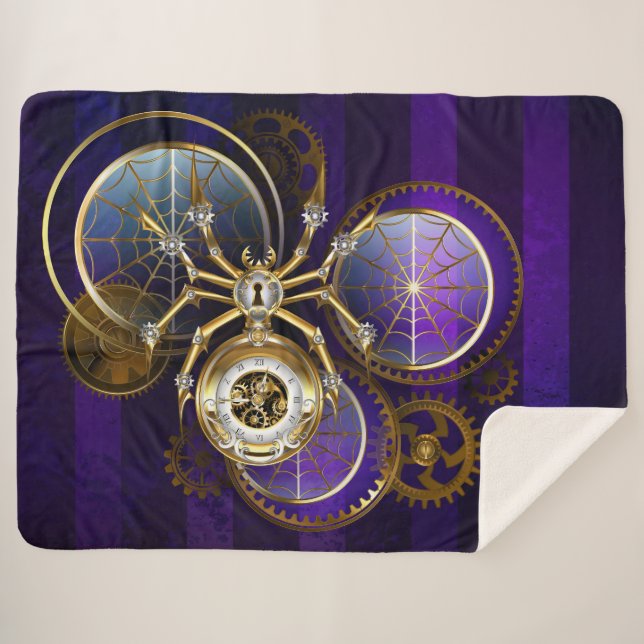 Couverture Sherpa Spider Steampunk sur Arrière - plan pourpre (Devant (Horizontal))