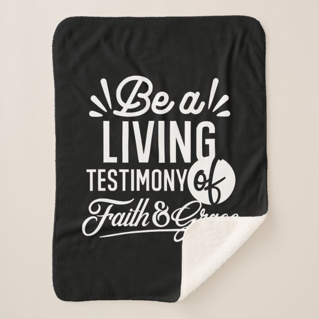 Couverture Sherpa Spiritual Living Testimony Faith and Grace Quote (Devant)