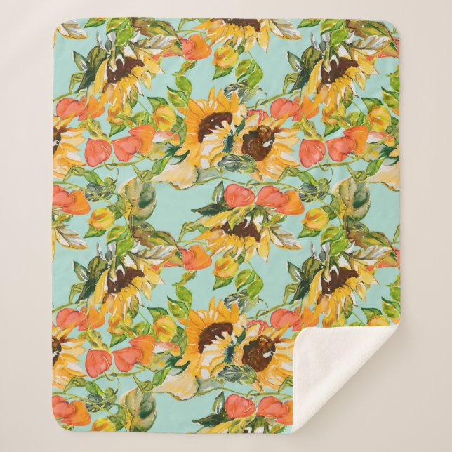 Couverture Sherpa Splendor d'automne : Motif de la nature sans coutu (Devant)