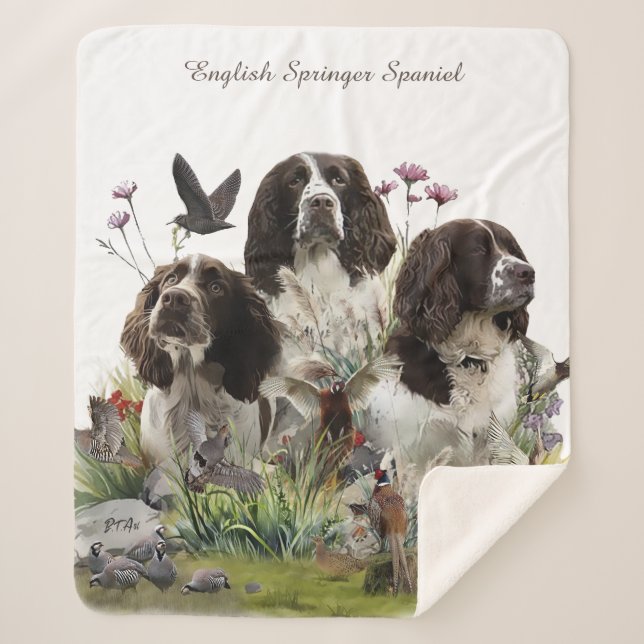Couverture Sherpa Springer Spaniel Anglais ,Art (Devant)