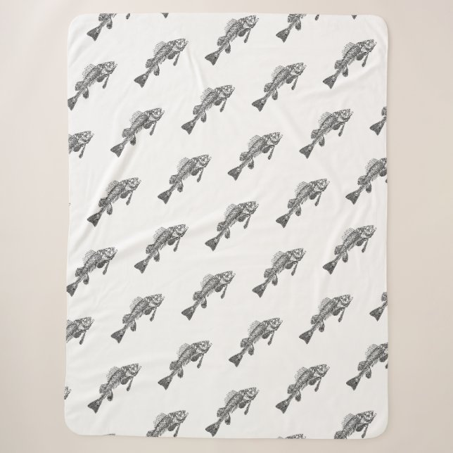 Couverture Sherpa Squelette de poisson (Devant)