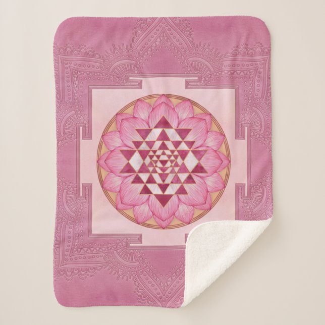 Couverture Sherpa Sri Yantra / Sri Chakra au lotus (Devant)