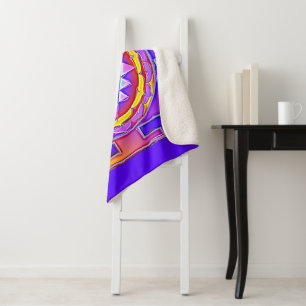 Couverture Sherpa Sri Yantra - Symbole hindouiste Design 1