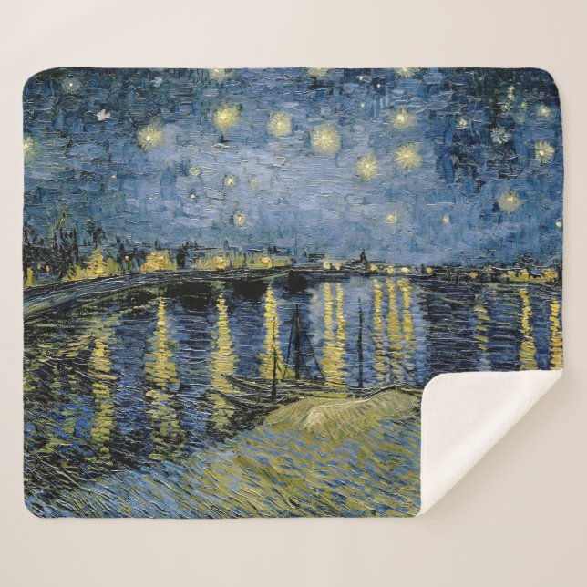 Couverture Sherpa Starry Night Vincent van Gogh (Devant (Horizontal))