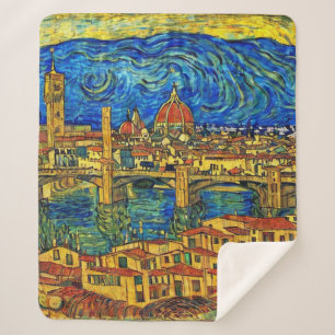 Couverture Sherpa Starry Starry Night Florence Italie