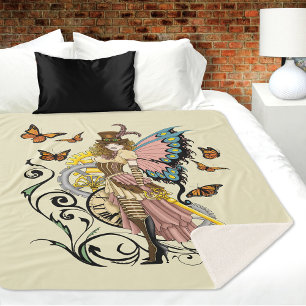 Couverture Sherpa Steampunk Fairy Yellow Horloge Entraîneurs