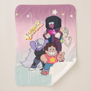 Couverture Sherpa Steven Universe Pose du groupe Crystal Gem