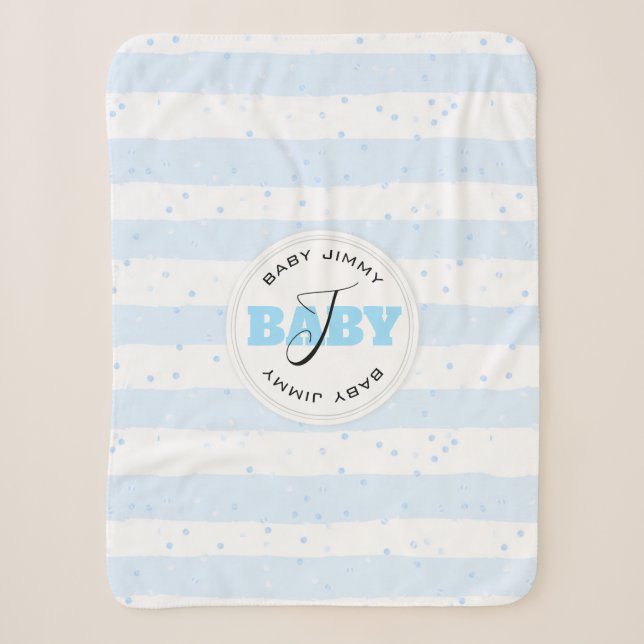 Couverture Sherpa Stripes Blue and White (Devant)
